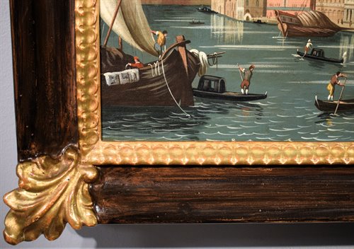 Coppia vedute di Venezia e Roma